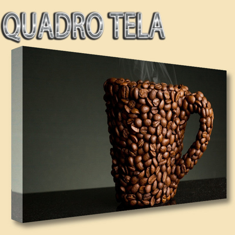 QUADRI MODERNI TELA 100X70 FOOD CAFFE' NAPOLETANO CHICCHI BAR CAFFETTERIA