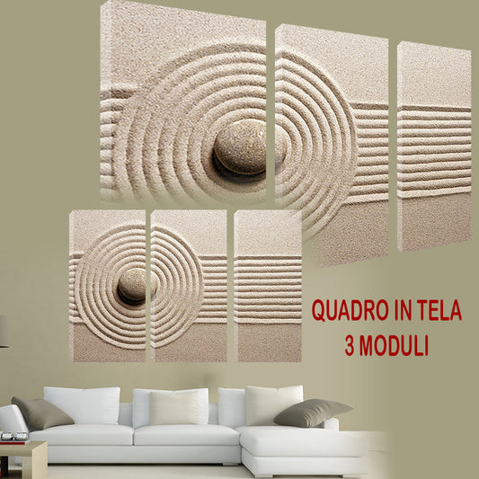 QUADRI MODERNI TELA ARTE 120X90 3PZ  STILE ZEN ARTE ARREDAMENTO GIARDINO ZEN