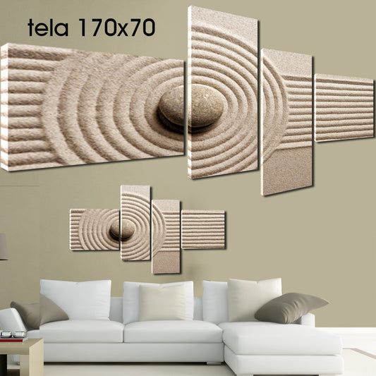 QUADRI MODERNI TELA 170X70 4PZ STILE ZEN ARTE ARREDAMENTO GIARDINO ZEN LIVING