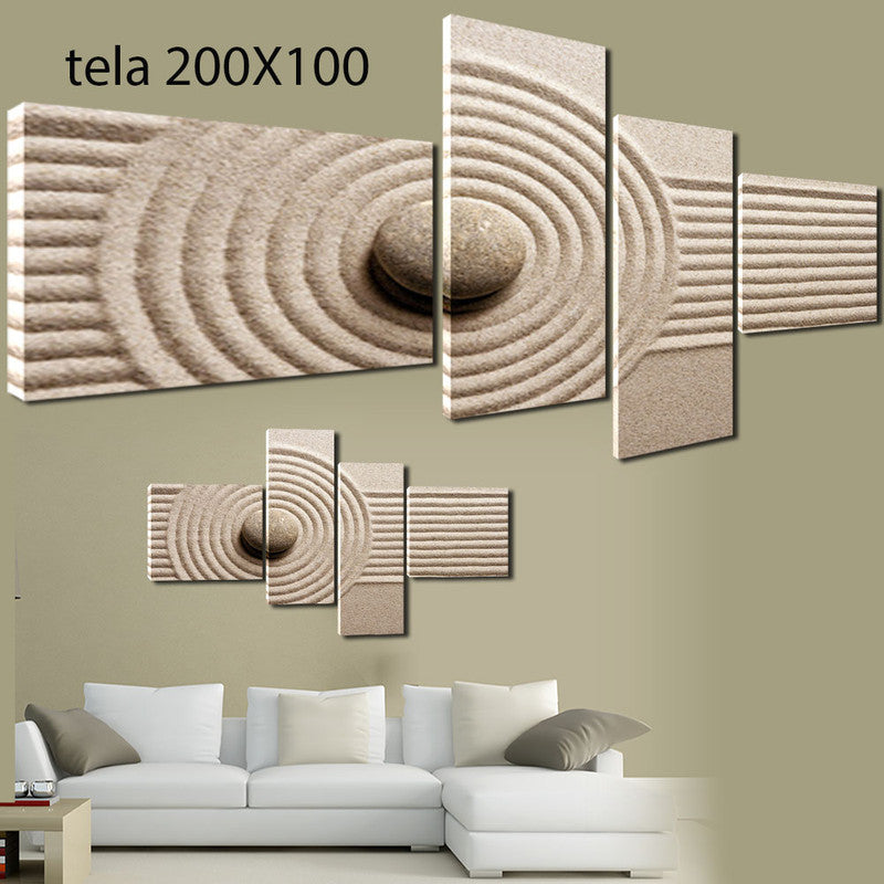 QUADRI MODERNI TELA 200x100 4pz STILE ZEN ARTE ARREDAMENTO GIARDINO ZEN