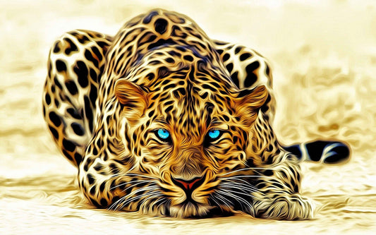 QUADRI MODERNI POSTER 100X140 LEOPARDO LEOPARD FELINO ARREDAMENTO ANIMALI LIVING