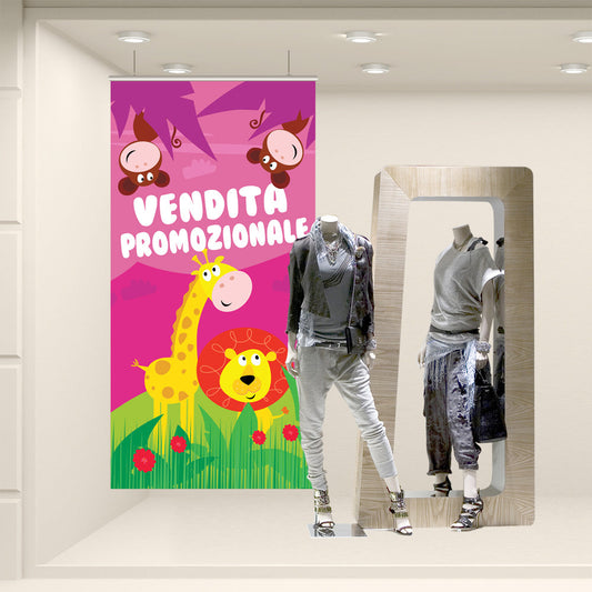 FONDALI  2X1 VETRINE COLORATE PREZZO NEGOZI VENDITA PROMOZIONALE GIUNGLA