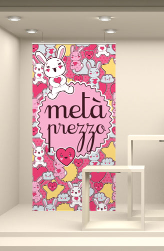 FONDALI  2X1 VETRINE COLORATE PREZZO NEGOZI BAMBINI METà PREZZO RABBIT