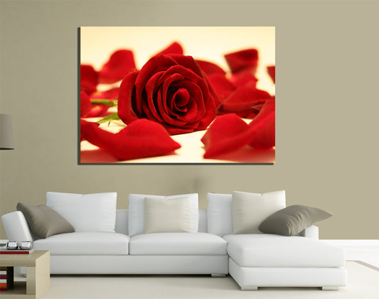 QUADRI MODERNI POSTER 100X70 FIORI ROSA ROSSA LOVE AMORE PASSIONE NATURA ROSSO