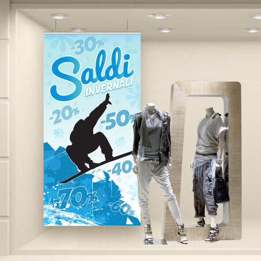 FONDALI SALDI INVERNALI 2X1 VETRINE WINTER SALE COLORI STOCK AFFARE FUORI TUTTO