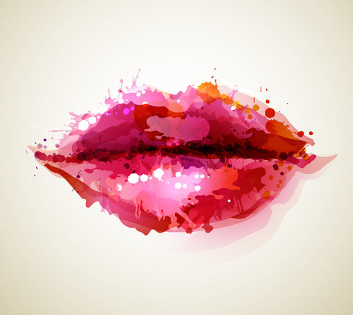 QUADRI MODERNI POSTER 100X140 LABBRA LIPS EFFETTO ACQUERELLI RED ARTE ARREDO