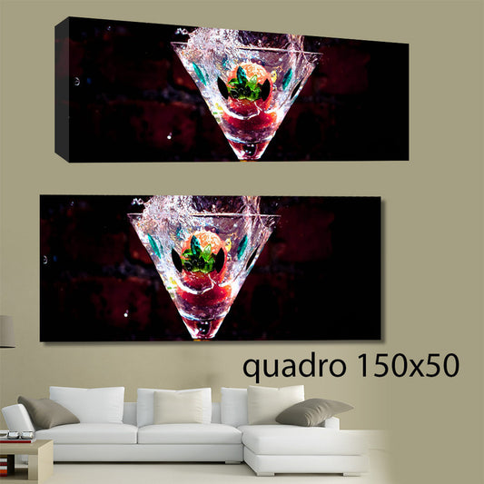 QUADRI MODERNI TELA 150X50 BAR ARREDO PUB COCKTAIL CAPIROSKA ALCOLICO