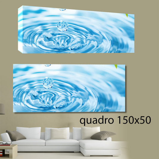 QUADRI MODERNI TELA 150X50 ACQUA RELAX BENESSERE ARREDO ESTETICA MASSAGE