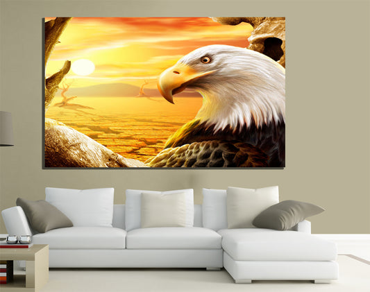 QUADRI MODERNI TELA XXL 200X125  ANIMALI AQUILA EAGLE STATI UNITI LAZIO USA