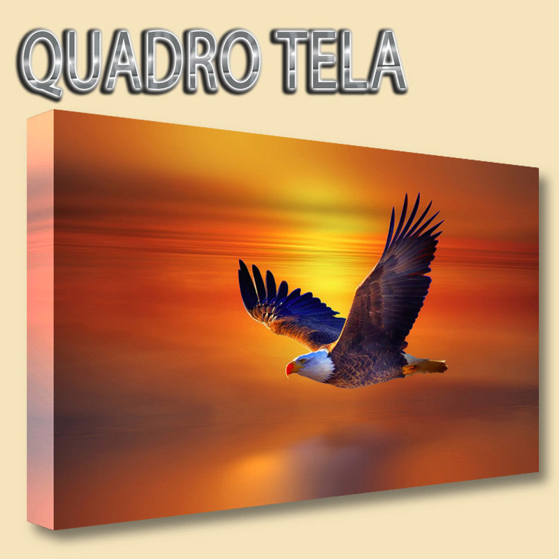 QUADRI MODERNI TELA XXL 200X125 AQUILA UCCELLI ARTE ARREDO MAMMIFERI TRAMONTO