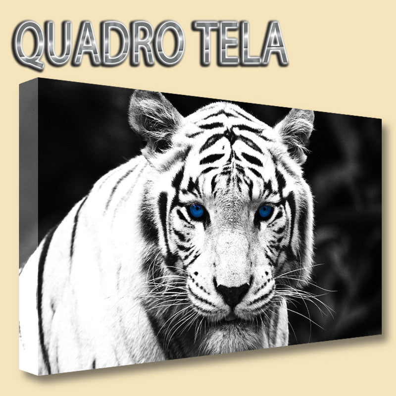 QUADRI MODERNI TELA XXL 200X125 TIGRE PANTERA ANIMALI WHITE ARREDO CASA ARTE