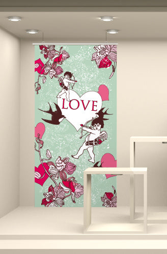 FONDALI SAN VALENTINO 2X1 ALLESTIMENTO VETRINE COLORATE CUPIDO AFFARE AMORE LOVE