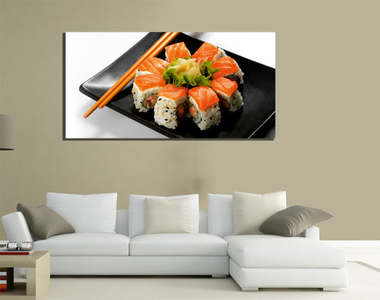 QUADRI MODERNI TELA 100X70 ARTE ARREDO JAPANESE FOOD SUSHI ORIENTALE ORIENTE