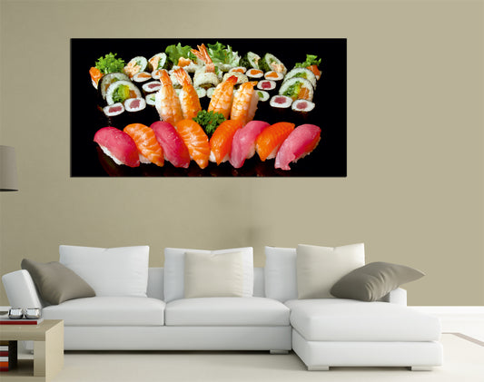 QUADRI MODERNI TELA XXL 200X125 ARREDO JAPANESE FOOD SUSHI ORIENTALE ORIENTE