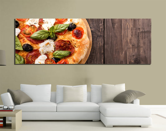 QUADRI MODERNI TELA 150X50 PIZZA NAPOLETANA CIBO ARTE ITALIAN FOOD ARTE