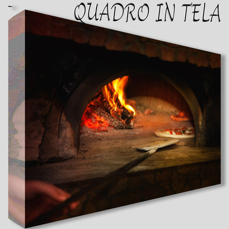 QUADRI MODERNI TELA 100X70 FOOD FORNO A LEGNA PIZZA NAPOLETANA ITALIAN PIZZERIA