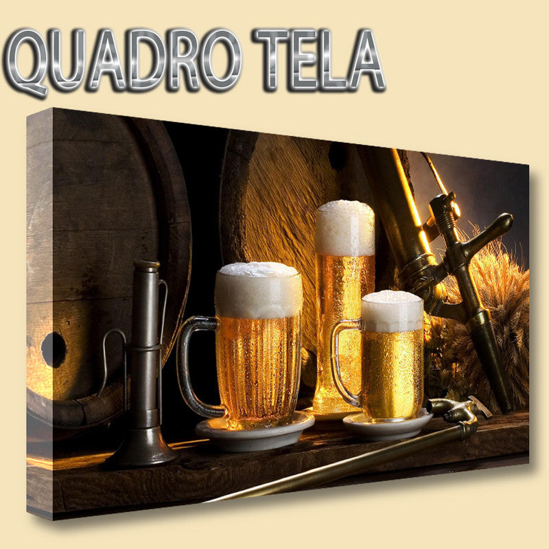 QUADRI MODERNI TELA XXL 200X125 BIRRA PUB BAR BIRRERIA ARREDO PERONI BECKS