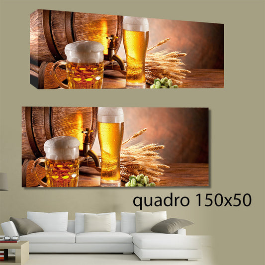 QUADRI MODERNI TELA 150X50 APERITIVO FOOD BIRRA STUZZICHERIA PUB ARREDO BAR