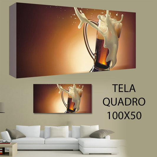 QUADRI MODERNI TELA 100X50  BIRRA BIONDA BIRRA ROSSA MORA GUINNES CORONA