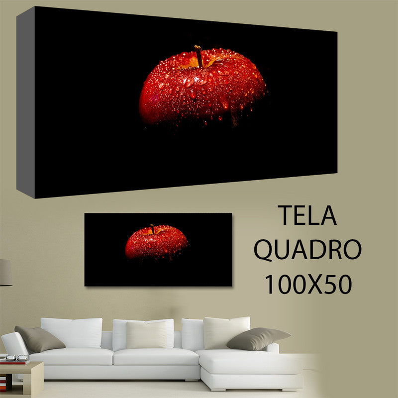 QUADRI MODERNI TELA 100X50 FRUTTA MELA APPLE ASTRATTO FOOD FRUTTIVENDOLO