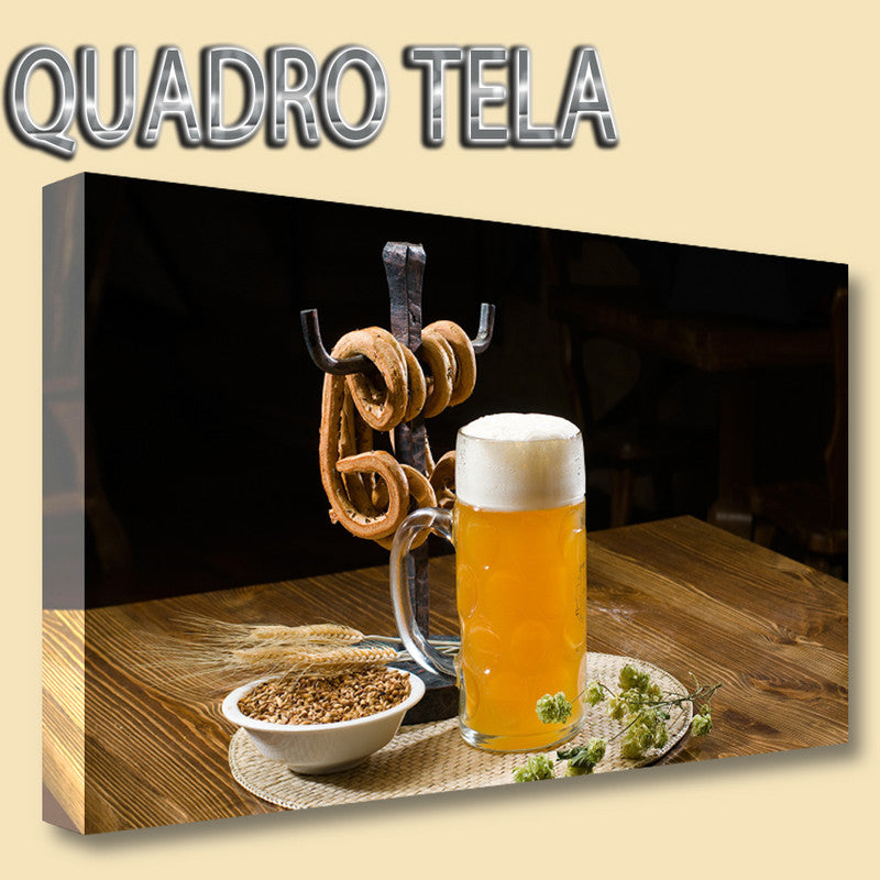 QUADRI MODERNI TELA 100X70  BIRRA BIONDA BIRRERIA PUGLIA STUZZICHERIA TARALLI