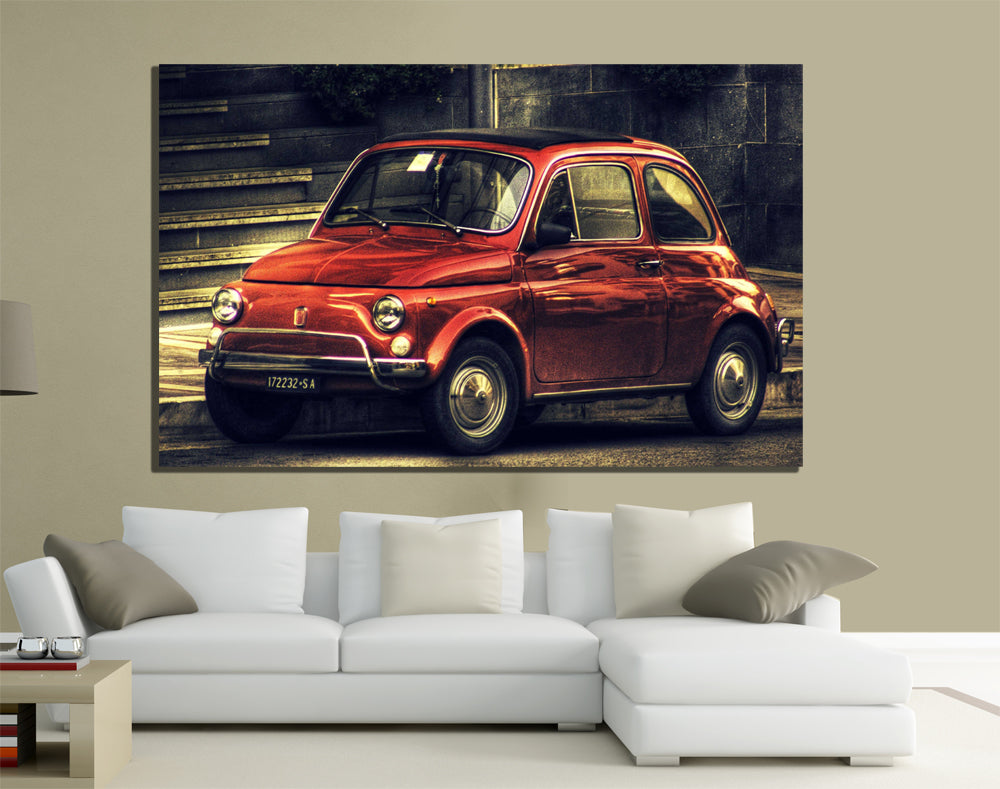 QUADRI MODERNI TELA 100X70 500 AUTO D'EPOCA ITALIAN STYLE STILE ITALIANO FIAT